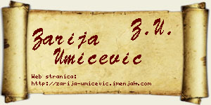 Zarija Umićević vizit kartica